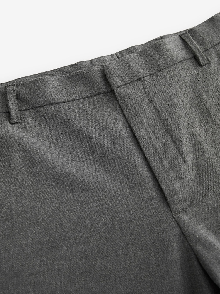 Charcoal Grey Muscle Fit Elasticated Waist Motionflex Stretch Smart Trousers - Image 8 of 10