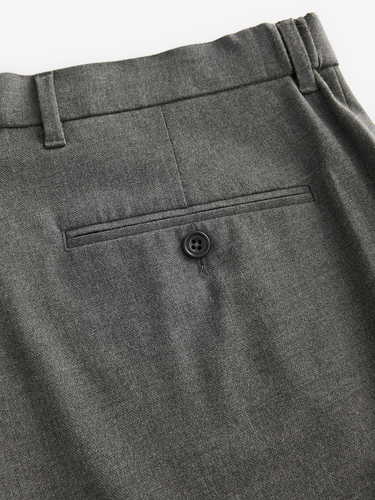Charcoal Grey Slim Fit Elasticated Waist Motionflex Stretch Smart Trousers - Image 10 of 10