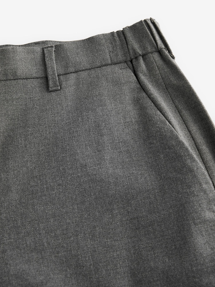 Charcoal Grey Slim Fit Elasticated Waist Motionflex Stretch Smart Trousers - Image 9 of 10