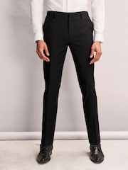 Black Slim Fit Elasticated Waist Motionflex Stretch Smart Trousers - Image 1 of 1