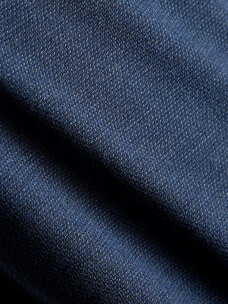 Navy Blue Slim Fit Elasticated Waist Motionflex Stretch Smart Trousers - Image 10 of 10