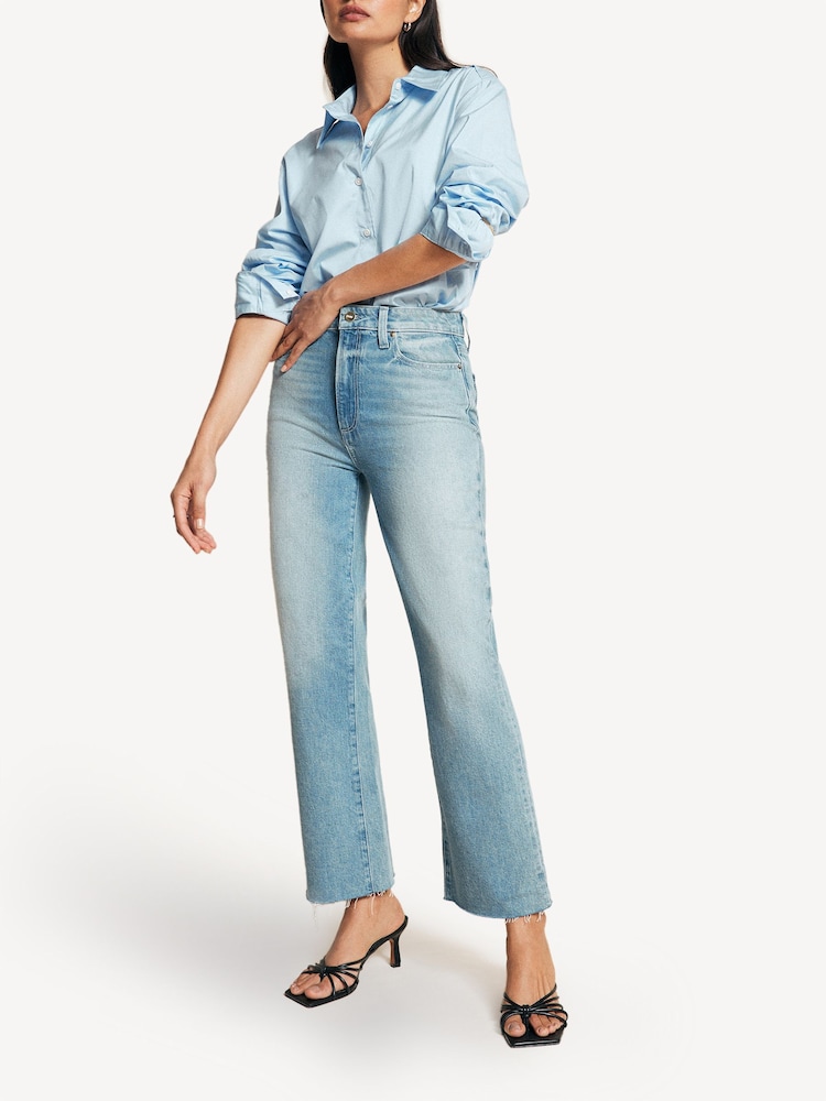 Paige Blue Courtney Raw Hem Ankle Flare Jeans - Image 1 of 6