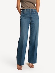Paige Anessa Raw Hem Wide Leg Jeans - Image 1 of 9