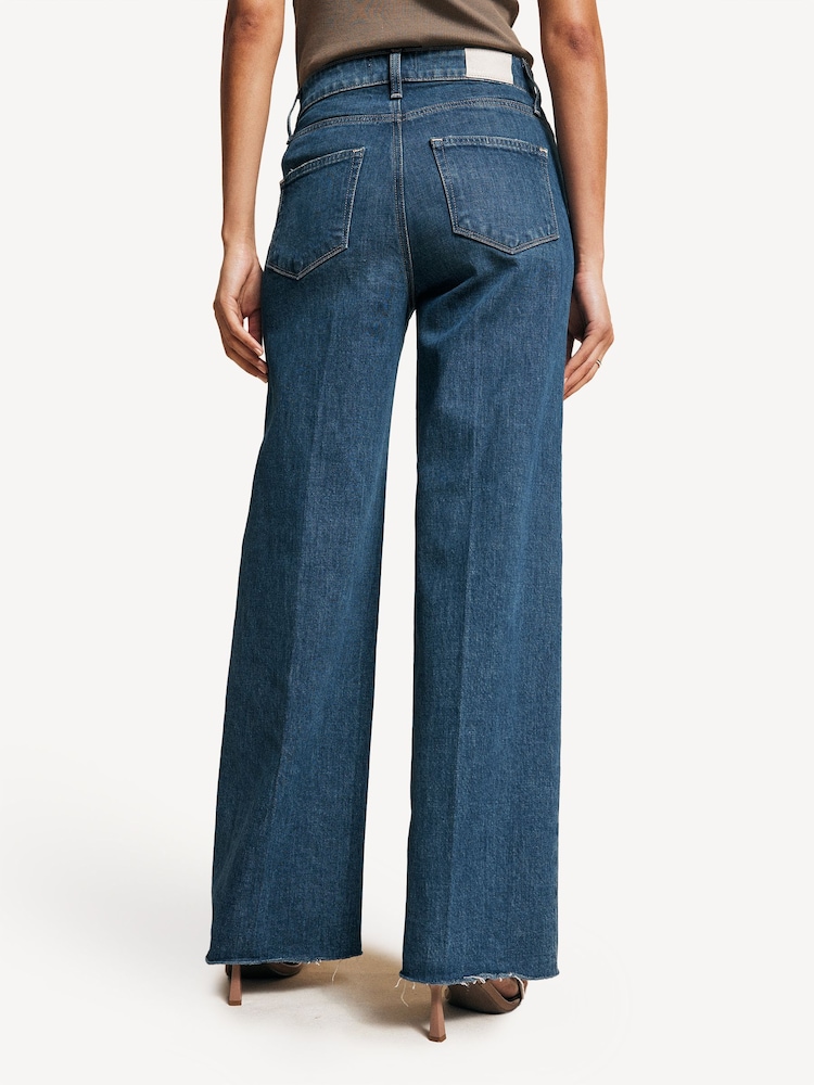Paige Anessa Raw Hem Wide Leg Jeans - Image 2 of 9