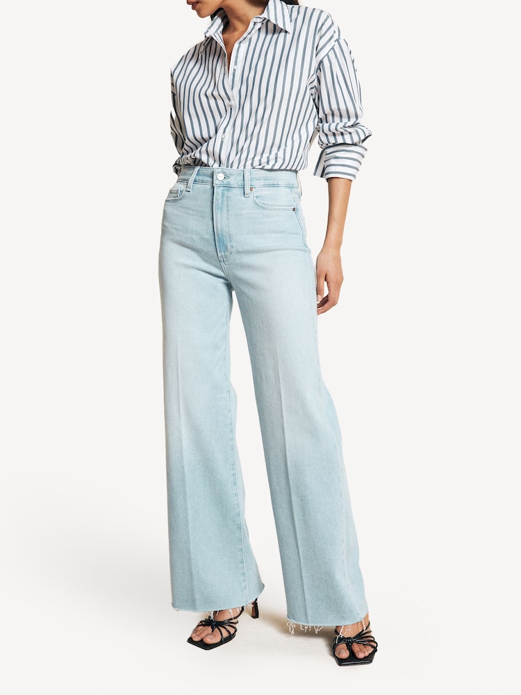 Paige Blue Anessa Raw Hem Wide Leg Jeans - Image 1 of 20