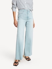 Paige Blue Anessa Raw Hem Wide Leg Jeans - Image 10 of 20