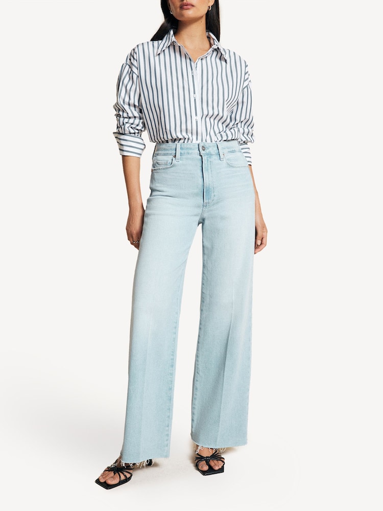 Paige Blue Anessa Raw Hem Wide Leg Jeans - Image 2 of 20
