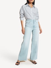 Paige Blue Anessa Raw Hem Wide Leg Jeans - Image 5 of 20