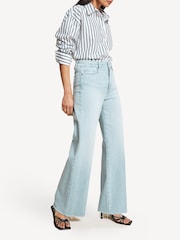 Paige Blue Anessa Raw Hem Wide Leg Jeans - Image 7 of 20