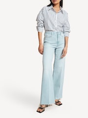 Paige Blue Anessa Raw Hem Wide Leg Jeans - Image 8 of 20