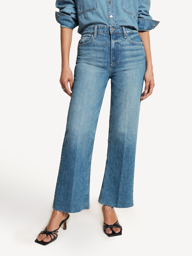 Paige Blue Leenah Ankle Raw Hem Bow Leg Jeans - Image 2 of 6