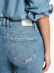 Paige Blue Leenah Ankle Raw Hem Bow Leg Jeans - Image 5 of 6