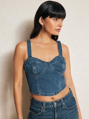 Paige Blue Guilia Denim Strap Top - Image 1 of 4
