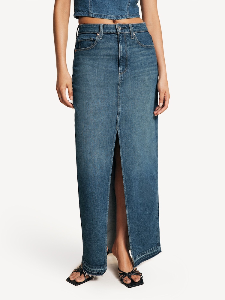 Paige Blue Angela Maxi Skirt W/ Raw Hem - Image 1 of 5 Paige Blue Angela Maxi Skirt W/ Raw Hem - Image 1 of 5