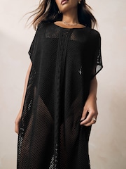 Black Overhead Knitted Maxi Cover-Up - Image 4 of 7