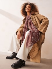 Pink Pumpkin Print Lightweight Scarf - Image 2 of 5