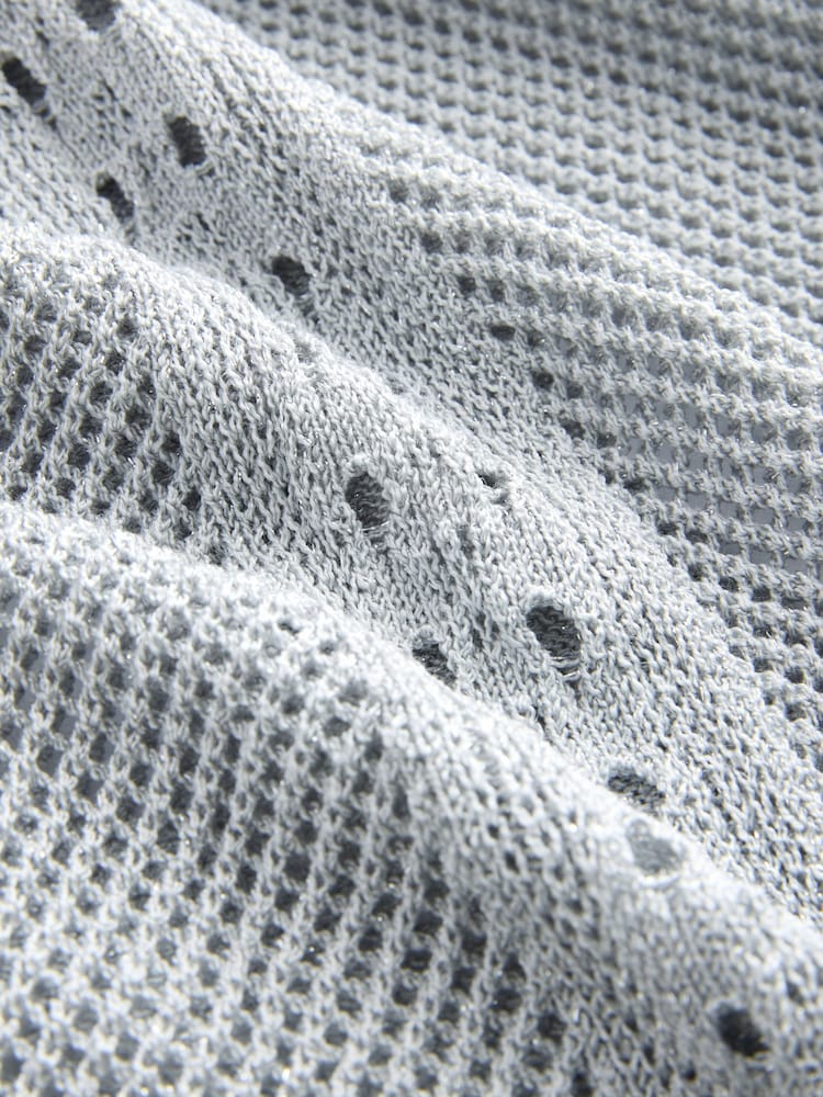 Silver Overhead Knitted Cover-Up - Image 5 of 5