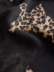 Black/Animal Print Lightweight Scarf - Image 5 of 6