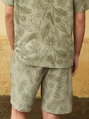 Sage Green Floral Print Dock Shorts - Image 4 of 9