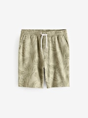 Sage Green Floral Print Dock Shorts - Image 6 of 9