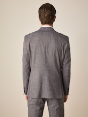 Burgundy Red Regular Fit Trimmed Textured Suit Jacket - Image 2 of 8
