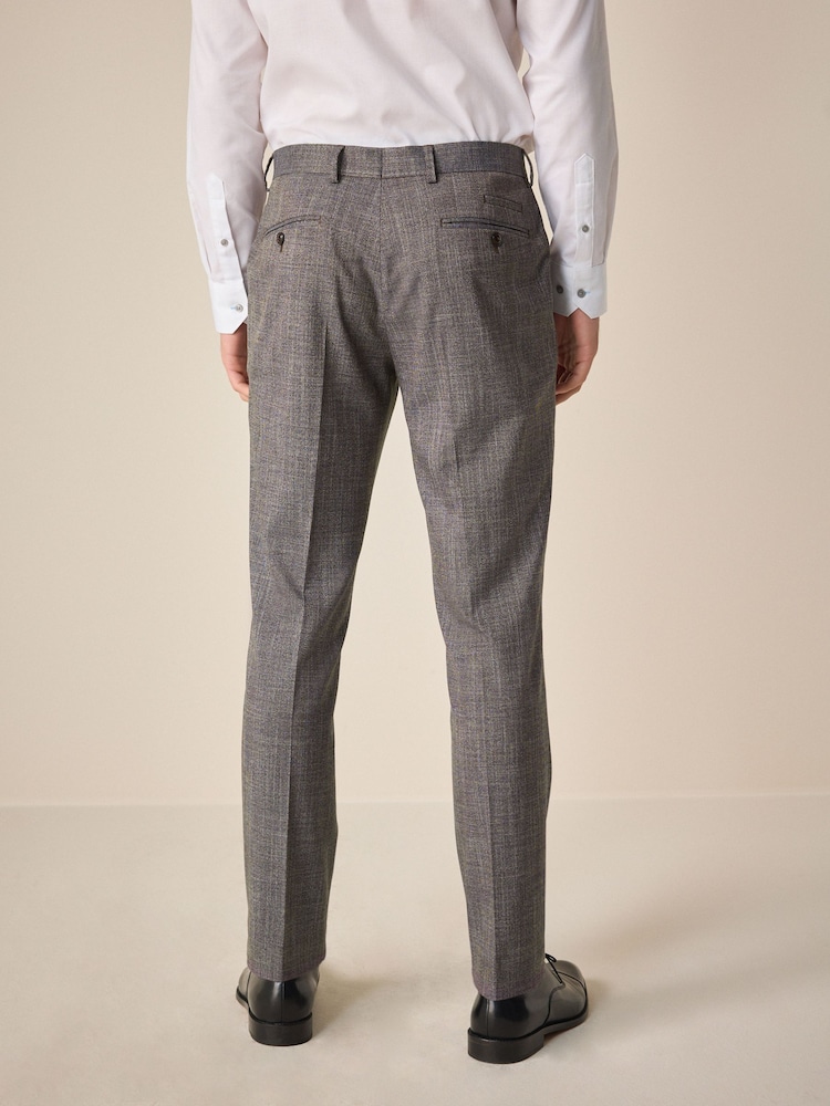 Rouge bordeaux - Pantalon de costume texturé à bordures Coupe classique - Image 3 of 8