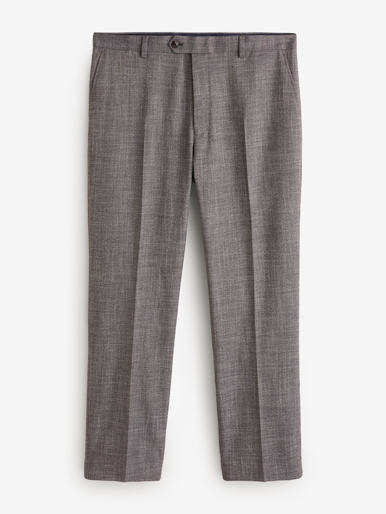Rouge bordeaux - Pantalon de costume texturé à bordures Coupe classique - Image 6 of 8