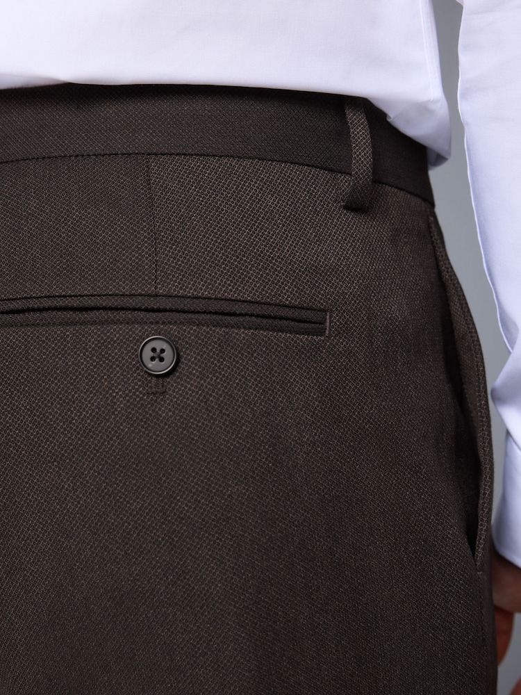 Brun - Slim Fit (Slim Fit) - Pantalon de costume texturé - Image 5 of 10