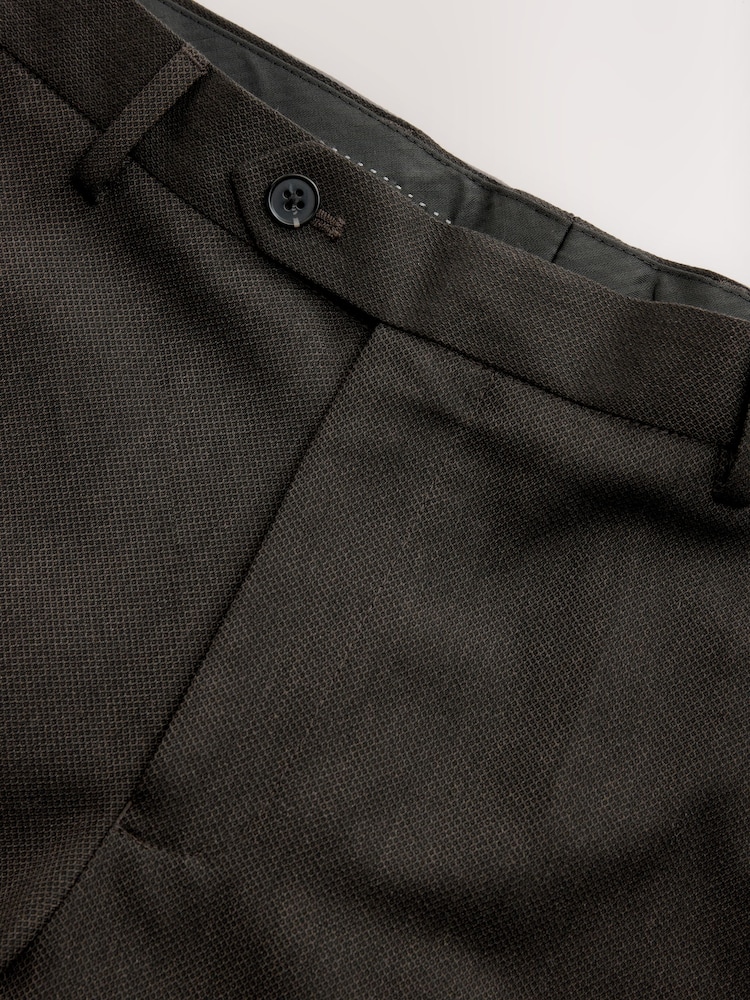 Brun - Slim Fit (Slim Fit) - Pantalon de costume texturé - Image 8 of 10
