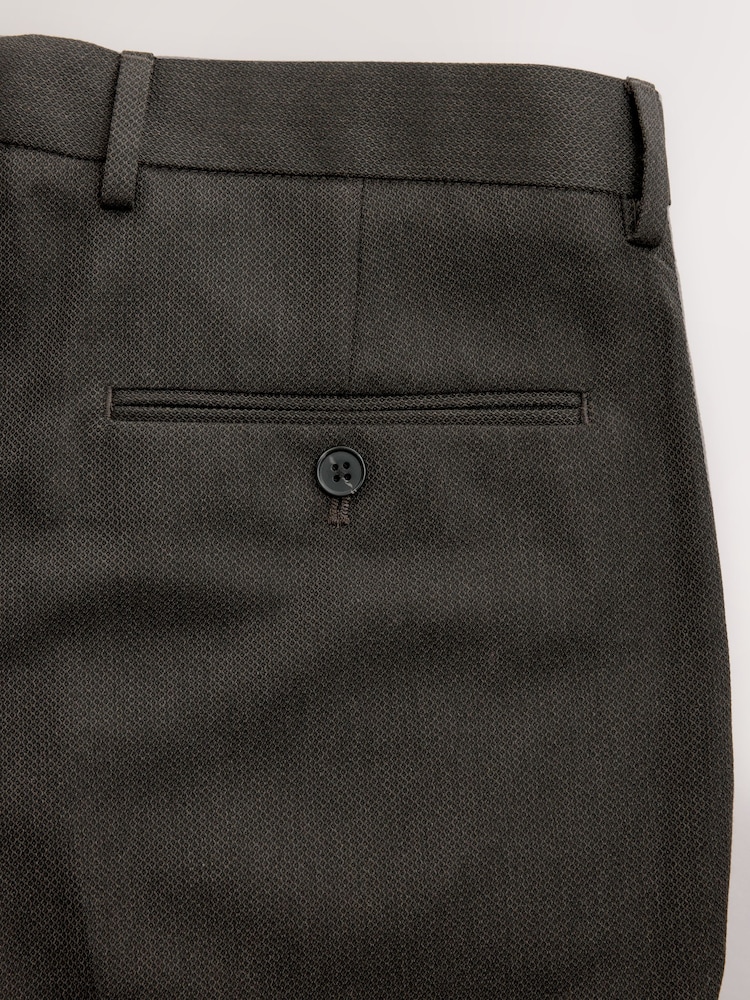 Brun - Slim Fit (Slim Fit) - Pantalon de costume texturé - Image 9 of 10
