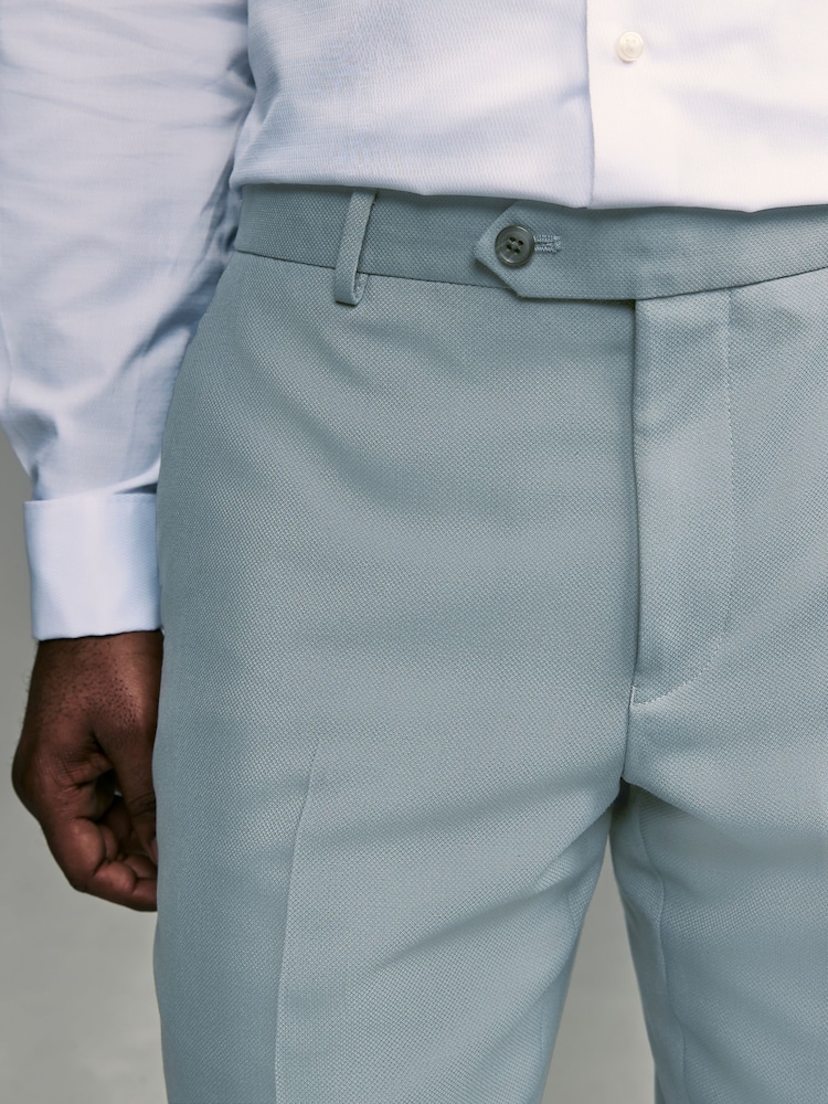 Bleu clair - Coupe sur mesure - Pantalon de costume texturé - Image 4 of 9
