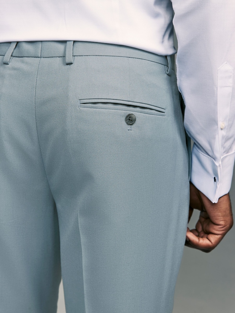 Bleu clair - Coupe sur mesure - Pantalon de costume texturé - Image 5 of 9