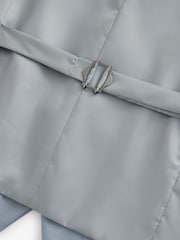 Light Blue Textured Suit Waistcoat - Image 8 of 9