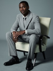 Grey Tailored Fit Wool Blend Stripe Jacket - Image 2 of 9