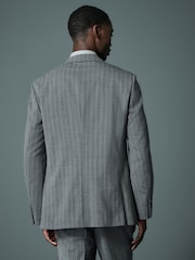 Grey Tailored Fit Wool Blend Stripe Jacket - Image 3 of 9