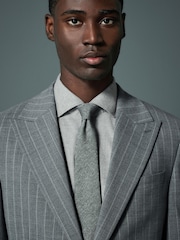 Grey Tailored Fit Wool Blend Stripe Jacket - Image 4 of 9