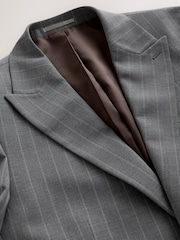 Grey Tailored Fit Wool Blend Stripe Jacket - Image 7 of 9