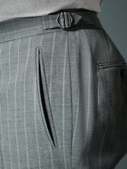 Grey Tailored Fit Wool Blend Stripe Trousers - Image 4 of 9
