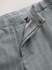 Grey Tailored Fit Wool Blend Stripe Trousers - Image 8 of 9