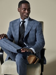 Blau - Tailored Fit Wool Blend Check Jacket - Image 2 of 10