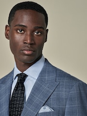 Blau - Tailored Fit Wool Blend Check Jacket - Image 4 of 10