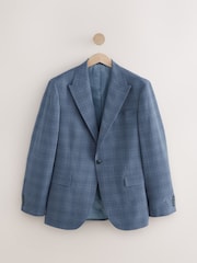 Blau - Tailored Fit Wool Blend Check Jacket - Image 5 of 10