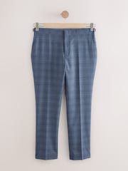 Bleu - habillé Fit Wool Blend Carreaux Pantalons - Image 6 de 10