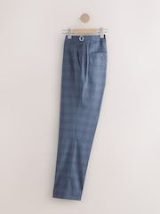 Bleu - habillé Fit Wool Blend Carreaux Pantalons - Image 7 de 10