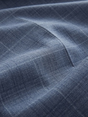 Bleu - habillé Fit Wool Blend Carreaux Pantalons - Image 8 de 10