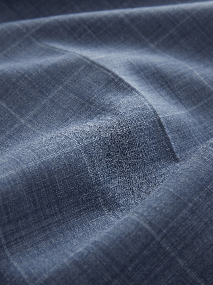 Bleu - habillé Fit Wool Blend Carreaux Pantalons - Image 8 of 10