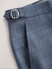 Bleu - habillé Fit Wool Blend Carreaux Pantalons - Image 9 de 10
