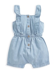 Mamas & Papas Chambray Blue 100% Cotton Playsuit - Image 1 of 3