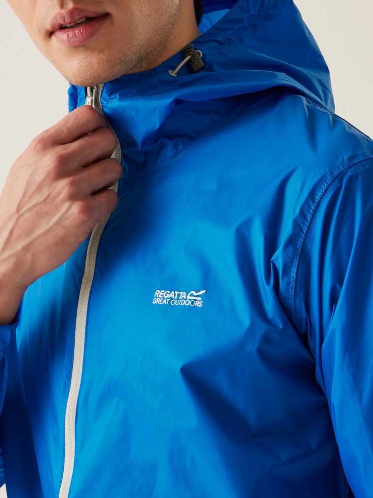 Bleu - Veste imperméable Regatta Pack It III pour homme - Image 4 of 8