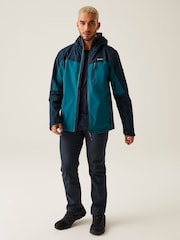 Regatta Blue/Green Birchdale Waterproof Hooded Jacket - Image 3 of 8